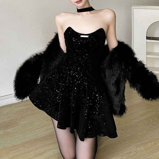 European And American Style Fashion Sexy Tube Top Girdle Short Dress